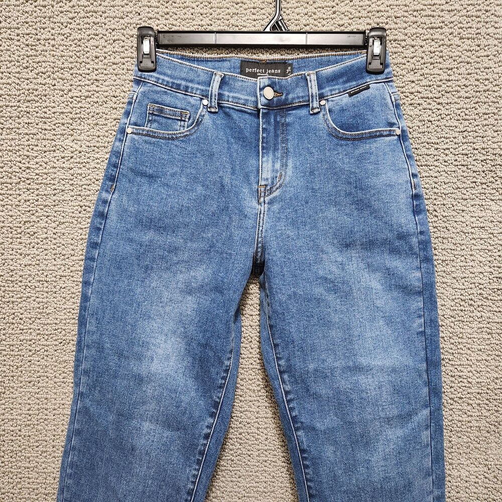 PERFECT JEANS Women's Blue High Rise Tapered Jeans Size W26 L26 - Picture 2 of 8